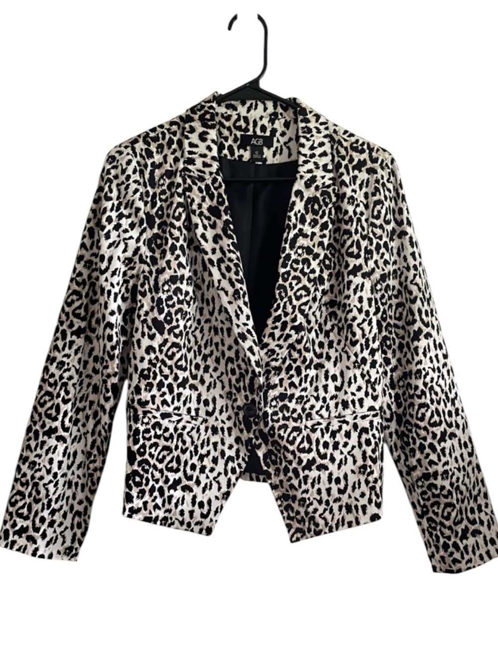 AGB Cream/Black/Tan Tailored Single Button Blazer With A Classic Notch Lapel 12